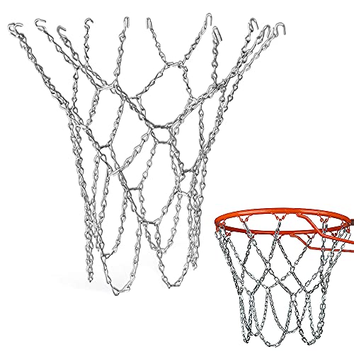 YeenGreen Basket Ball Net, Galvanizado Cadena Baloncesto, Red de Baloncesto de Metal, Cadena de Repuesto Baloncesto para Interior Al Aire Libre
