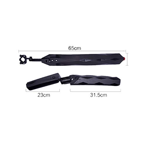 YFCTLM Guardabarros de Bicicletas Fender Bicicleta Defensas de Bicicletas con LED de luz Trasera for Bicicleta Alas Guardabarros Ciclismo de montaña de la Bicicleta Durable Fender Accesorios (Negro)