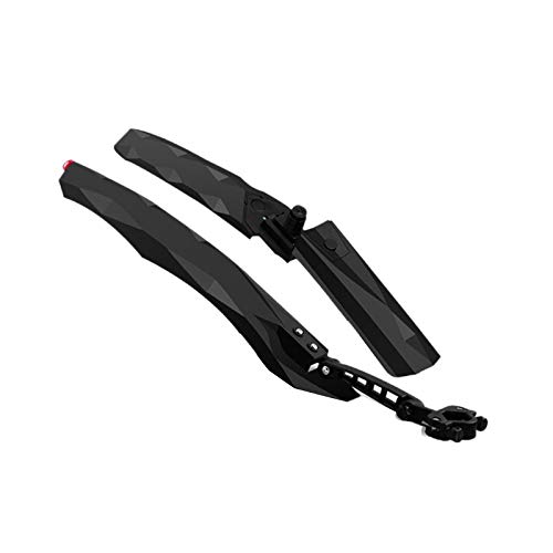 YFCTLM Guardabarros de Bicicletas Fender Bicicleta Defensas de Bicicletas con LED de luz Trasera for Bicicleta Alas Guardabarros Ciclismo de montaña de la Bicicleta Durable Fender Accesorios (Negro)