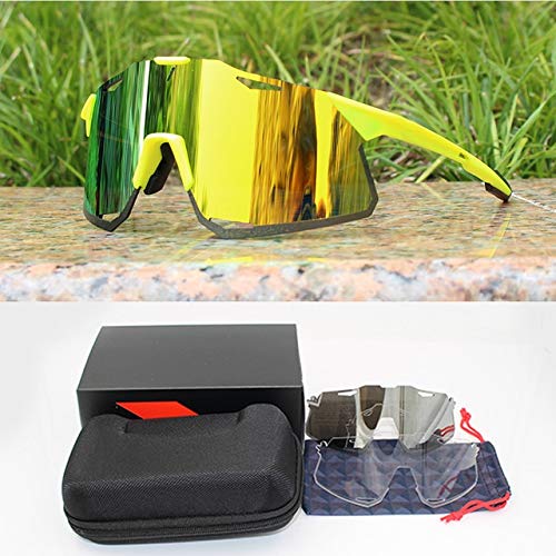 YFCTLM Los vidrios de Ciclo Deportes al Aire Libre Gafas de Sol de Bicicletas MenMTB Ciclo Eyewear de Velocidad (Color : Hypercraft 3)