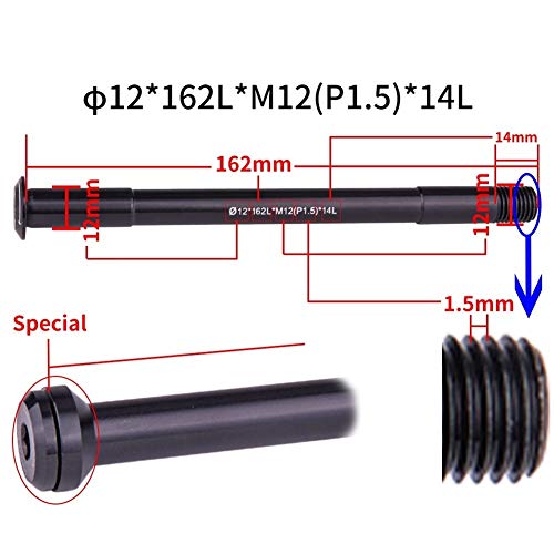 YGLONG Cierre Rapido Rueda Trasera BTT Eje pasante Bicicleta de Carretera del Eje Pinchos Estructura 12 mm Eje Cubo de Rueda del Eje Trasero 12x142 12x148 12x100 Frente Tenedor Buje De Bicicleta