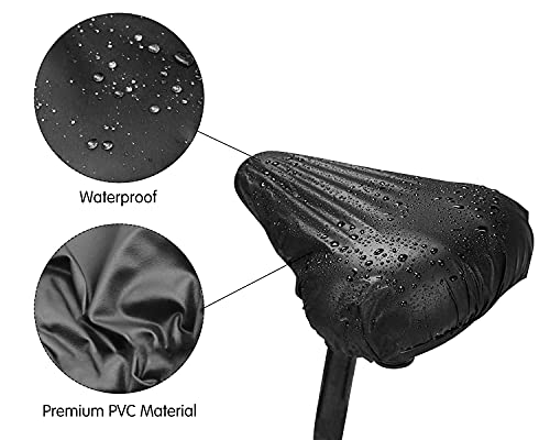 YHT Paquete de 3 fundas impermeables para asiento de bicicleta, resistentes al agua y al polvo, con elástico, resistente al agua y al polvo, para viajes y viajes, color negro.