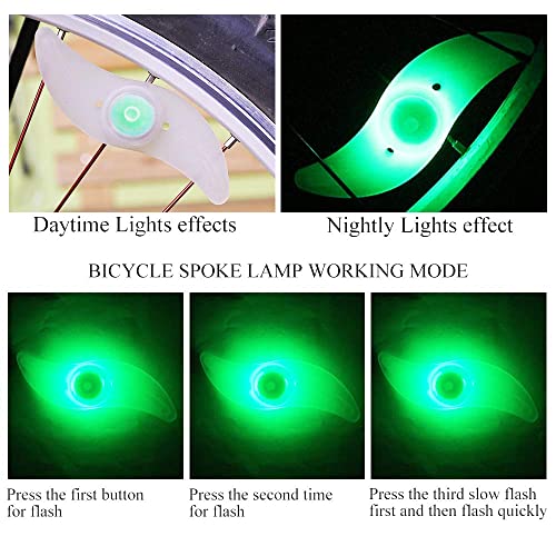 yifengshun 4pcs luz de radios de Bicicleta, Rayo de la decoración Impermeable de la Rueda de la Bicicleta luz del Destello del LED lámparas de neón usadas-Verde