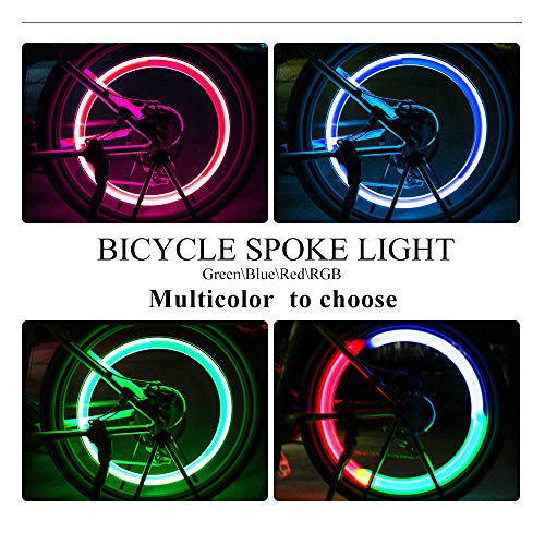 yifengshun 4pcs luz de radios de Bicicleta, Rayo de la decoración Impermeable de la Rueda de la Bicicleta luz del Destello del LED lámparas de neón usadas-Verde