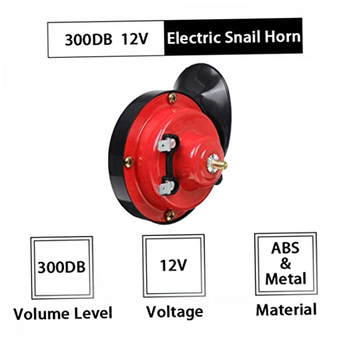 Yililay Snail Air Horn Train Kit Cuerno Kit Motocicleta Cuerno eléctrico 12V 120dB Super Huertos para Camiones Coches Bikes Boats Black Rojo 2 unids, Equipo electrónico Accesorios