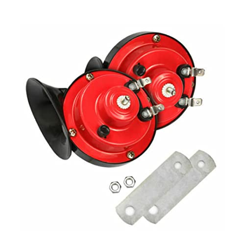 Yililay Snail Air Horn Train Kit Cuerno Kit Motocicleta Cuerno eléctrico 12V 120dB Super Huertos para Camiones Coches Bikes Boats Black Rojo 2 unids, Equipo electrónico Accesorios