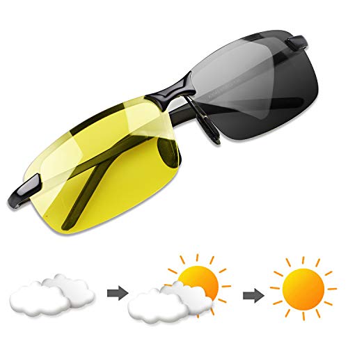 YIMI Gafas de Sol Hombre Deportivas Polarizadas Fotocromaticas Para Hombre y Mujer Conducción Ciclismo Moto Pesca Esqui Golf Running Deporte Al Aire Libre Rectangulares Protección 100% UVA UVB