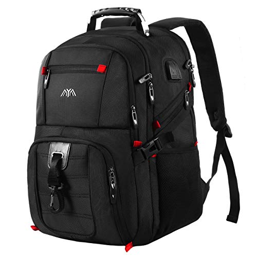 YIORMIOR Mochilas Escolares Mochila Hombre para 15.6 & 17.3 Pulgadas Portátiles con Puerto de Carga USB