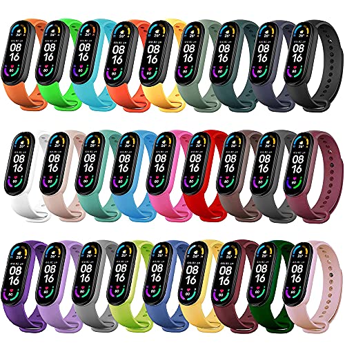 Yishark Correas de Repuesto para Xiaomi Mi Band 6 / Xiaomi Mi Band 5 / Amazfit Band 5 [27 Piezas] Silicona Pulseras para Xiaomi Mi Band 6 / Xiaomi Mi Band 5 / Amazfit Band 5 Reloj Brazalete