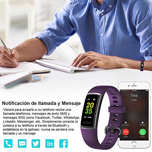 Yishark Pulsera Actividad Reloj Inteligente Mujer Fitness Tracker Niños Hombres Podómetro Reloj Deportivo Monitor de Sueño Pulsómetros Contador de Calorías Pasos Reloj Salud para Android iOS iPhone
