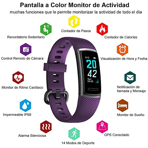 Yishark Pulsera Actividad Reloj Inteligente Mujer Fitness Tracker Niños Hombres Podómetro Reloj Deportivo Monitor de Sueño Pulsómetros Contador de Calorías Pasos Reloj Salud para Android iOS iPhone