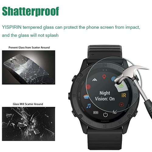 YISPIRIN [4 unidades] Protector de pantalla de cristal templado para Garmin Tactix Delta Solar 9H dureza anti arañazos, sin burbujas, transparente, protector de pantalla para Garmin Tactix Delta Solar