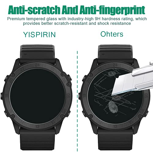 YISPIRIN [4 unidades] Protector de pantalla de cristal templado para Garmin Tactix Delta Solar 9H dureza anti arañazos, sin burbujas, transparente, protector de pantalla para Garmin Tactix Delta Solar