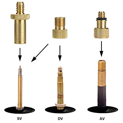 Yizhet 10 x Adaptador de Valvula de Bicicleta Adaptador DV AV SV Válvula Presta Schrader Dunlop Válvula Adaptador para Compresor Bomba de Pie/Marco para Hinchar Bicicletas