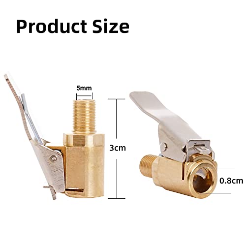 Yizhet 4 Piezas Mandriles de Aire para Neumáticos,Adaptador de Boquilla de Rosca de Bomba para Automóvil,8 mm de Válvula Neumático Bomba de Automóvil Boquilla de Clip de Cabeza de Conversión Rápida