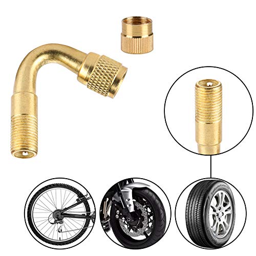 Yizhet 6 Piezas Extensiones de Válvulas, Válvulas de Neumático de Extensión, Adaptador Válvula de Rueda de Ángulo para Coche, Motocicleta, Bicicleta, Camión, 3 Tipos(45 Grados, 90 Grados, 135 Grados)