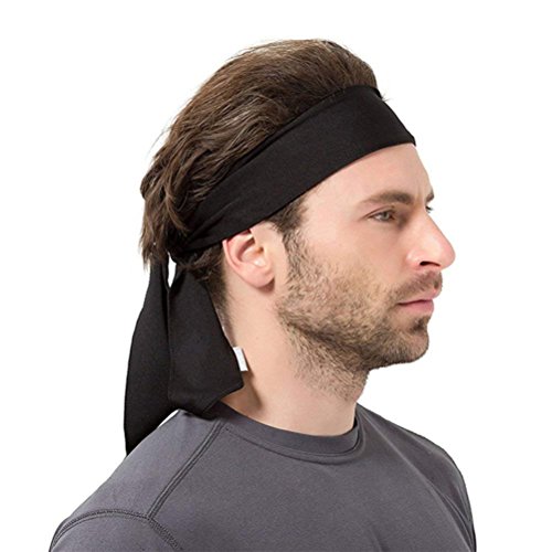 Yizhet Diadema Deportiva Hombre 2 Piezas Cinta para Pelo Roja y Negro Cinta Sudor Cabeza Antideslizante Bandas de Cabeza Unisex Pañuelo Pelo Deporte Headband para Ciclismo, Yoga