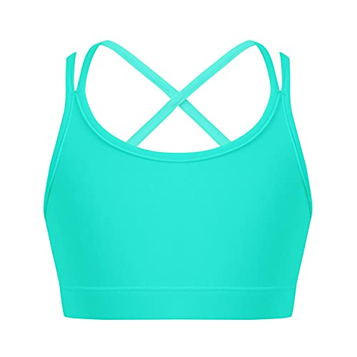 YiZYiF Top Interior Niñas Sujetador Deportivo Infantil Sujetador Bustier Ropa Interior de Camiseta de Tirantes Sujetador Elásticos Baile Deporte Menta Verde 11-12 años