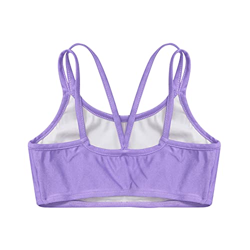 YiZYiF Top Interior Niñas Sujetador Deportivo Infantil Sujetador Bustier Ropa Interior de Camiseta de Tirantes Sujetador Elásticos Baile Deporte Morado A 4 años