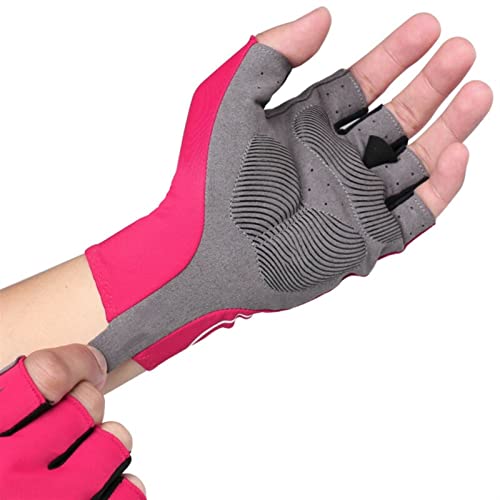 YJDLC De múltiples Fines Unisex Gloves Siting Bike Ciclismo Gel En Gel Media Finger ¿Desgaste de un Dedo Corto, al Aire Libre, al Aire Libre, Guante, Negro, Negro, Rojo para Hombres y Mujeres