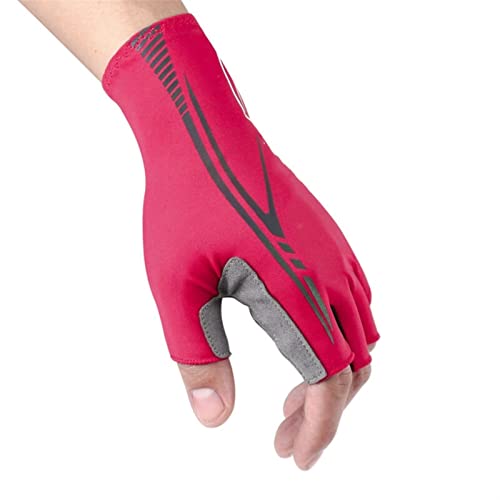 YJDLC De múltiples Fines Unisex Gloves Siting Bike Ciclismo Gel En Gel Media Finger ¿Desgaste de un Dedo Corto, al Aire Libre, al Aire Libre, Guante, Negro, Negro, Rojo para Hombres y Mujeres