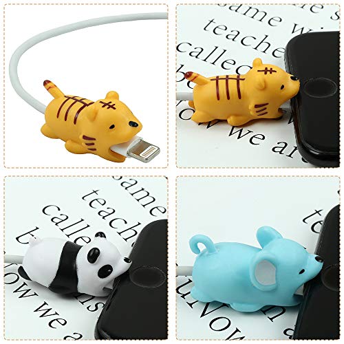 YMHPRIDE 12 Pack Cute Cartoon Animal Cable Protector, previene la Rotura del Cable Cable Protector Case para iPhone/iPad, Varios Animal Cable Chewers Mini Cables