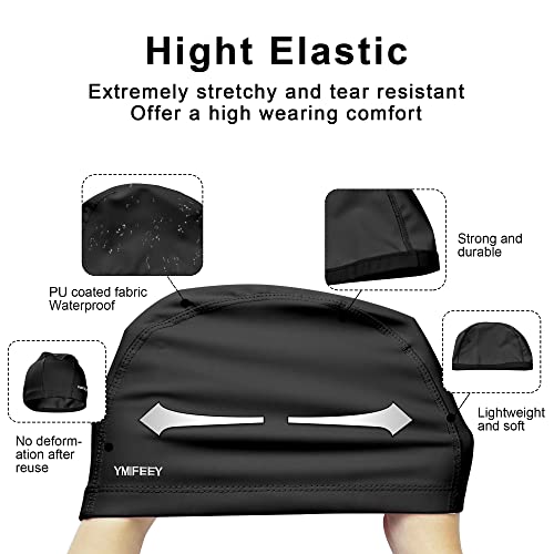 YMIFEEY Unisex Gorro de Natación Piscina Mujer y Hombre Gorro de Piscina para Pelo Largo y Corto Gorros de Baño Impermeable Suave y Cómodo (1 Negro)