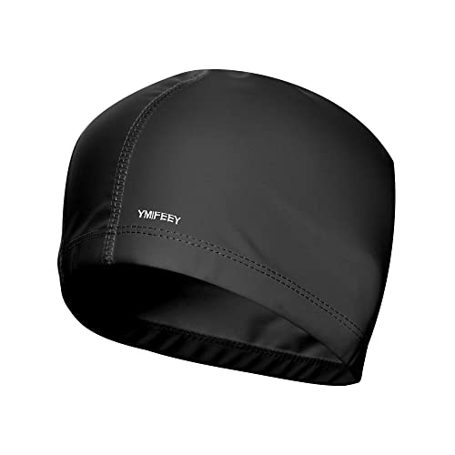 YMIFEEY Unisex Gorro de Natación Piscina Mujer y Hombre Gorro de Piscina para Pelo Largo y Corto Gorros de Baño Impermeable Suave y Cómodo (1 Negro)