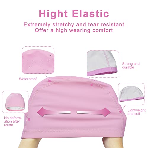 YMIFEEY Unisex Gorro de Natación Piscina Mujer y Hombre Gorro de Piscina para Pelo Largo y Corto Gorros de Baño Impermeable Suave y Cómodo (1 Rosado)