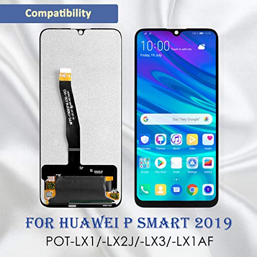 Yodoit Pantalla para Huawei P Smart 2019 LCD de Repuesto Digitalizador Táctil Asamblea 6.2" Negro, con Kit de Herramientas de Reparación