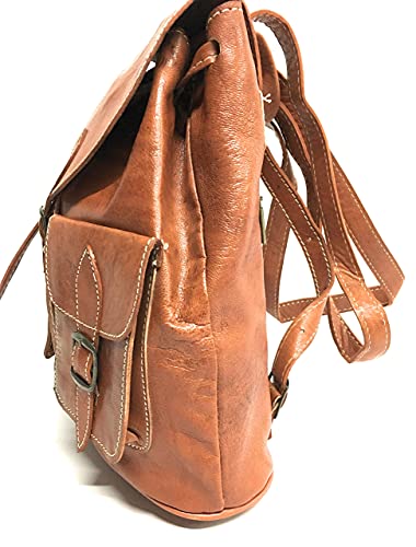 YOJAN PIEL | Mochila de Piel | Bolso Bandolera de Hombro con Varios Compartimentos | Casual y Vintage | De Piel Genuina 100% | Resistente, Suave y Duradera