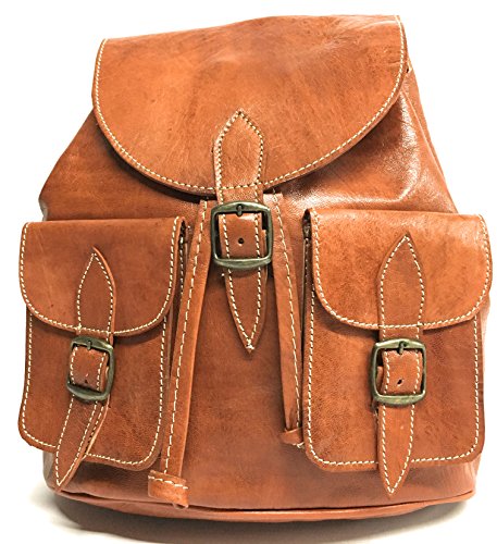 YOJAN PIEL | Mochila de Piel | Bolso Bandolera de Hombro con Varios Compartimentos | Casual y Vintage | De Piel Genuina 100% | Resistente, Suave y Duradera