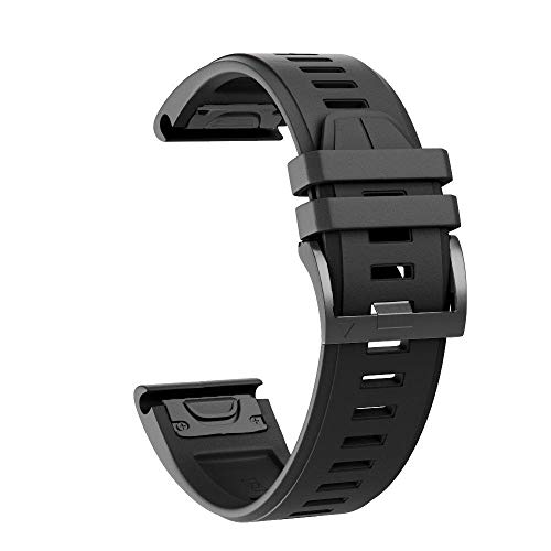 YOOSIDE Fenix 6X / Fenix 5X Silicona Pulsera 26 mm QuickFit Suave Resistente al Agua Silicona Correa de repuesto para Garmin Fenix 5X / 5X Plus / Fenix 6X Solar/Pro/Sapphire, Fenix 3