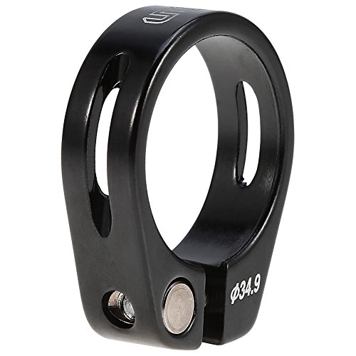 Yosoo Health Gear Abrazadera para tija de sillín de Bicicleta, Collar de tija de sillín de Bicicleta de aleación de Aluminio, 34,9 mm(Negro)