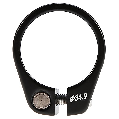 Yosoo Health Gear Abrazadera para tija de sillín de Bicicleta, Collar de tija de sillín de Bicicleta de aleación de Aluminio, 34,9 mm(Negro)