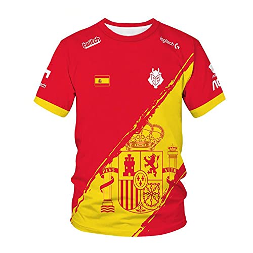 YouLpoet New National Team Jersey E-Sports Partidario 3D Camiseta Liga de Legends G2 E-Sports Uniform Shirt España Uniforme de Equipo,Color 11,XXL