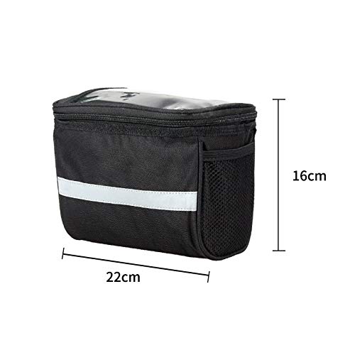 Youool Bolsa de Manillar de Bicicletas de Carretera y de Montaña para Ciclismo,con Tira Reflectante MTB Bicicleta Bolsa Delantera Cesta,Accesorios Bicicletas montaña