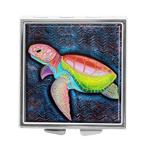 Youroom Kemp's Ridley Sea Turtle - Pastillero Cuadrado Personalizado con Soporte para vitaminas