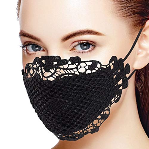 YpingLonk 1pc Protector Facial para Las Mujeres, Aplique de Encaje Delicado de la Moda, pañuelo de pañuelo de pañuelo