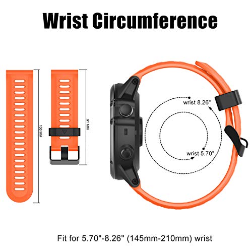 YPSNH Compatible para Garmin Fenix 3 Correa 26mm Suave Silicona Accesorio Fenix 5X Banda para Reloje Deportivos Correa de Repuesto para Fenix 3/Fenix 5X/Fenix 3 HR