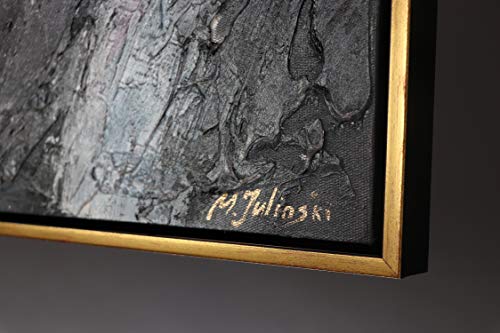 YS-Art Deluxe | Cuadro Acrílico A través del Espejo | Pintado a Mano | 150 x 50 cm | Arte Moderno | Lienzo De Pared | único | Azúl | DL009