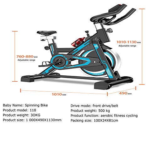 YUANP Bicicletas Estaticas Pequeñas,bicis Indoor Elípticas De Fitness Spinning Bicicleta Spinning Profesional Baratas Mejor Bicicleta Estatica Bici Estática Indoor,Blue