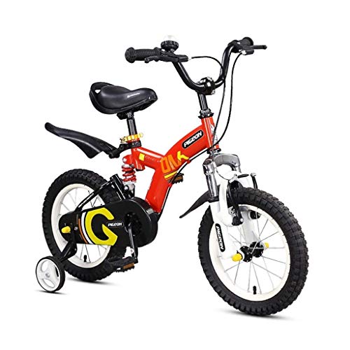 YUCHEN- Bicicletas for niños Parque infantil Ocio Bicicleta Preescolar Travel Bicicleta de 14 pulgadas Niño Chica Pedal Bicicleta 3 ~ 12 años Niños de niños Juego de interior Bicicleta (Color: Amarill