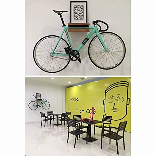 YUCHEN- Estacionamiento en bicicleta montado en la pared - Estante de almacenamiento de bicicletas de madera maciza interior multifuncional for garaje o hogar - Soporte de exhibición de la tienda de b