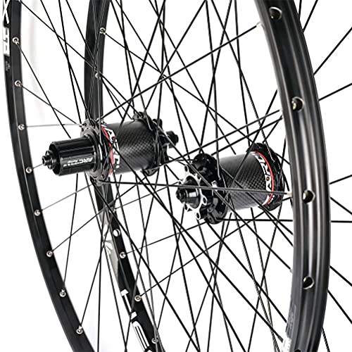 YUDIZWS Llantas 26/27.5/29 MTB Freno Disco Montaña Juego De Ruedas Bicicletas Fibra Carbon Cubo Liberación Rápida 8/9/10/11 Velocidad (Color : Black, Size : 29inch)