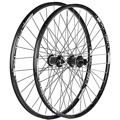 YUDIZWS Llantas 26/27.5/29 MTB Freno Disco Montaña Juego De Ruedas Bicicletas Fibra Carbon Cubo Liberación Rápida 8/9/10/11 Velocidad (Color : Black, Size : 29inch)