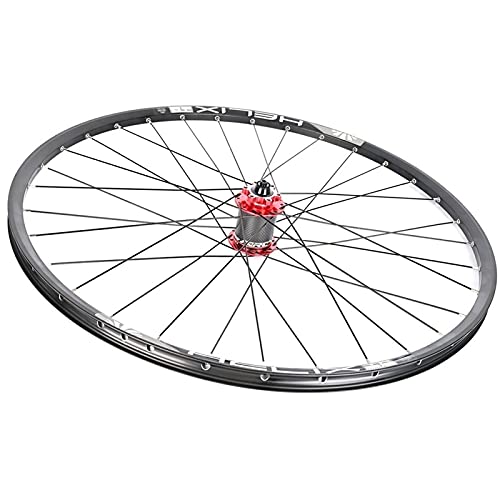 YUDIZWS Llantas 26/27.5/29 Pulgadas MTB Freno Disco Montaña Juego De Ruedas Bicicletas Fibra Carbon Casete Cubo QR 8/9/10/11 Velocida (Color : Red, Size : 26inch)