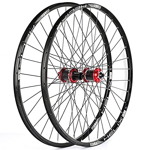 YUDIZWS Llantas 26/27.5/29 Pulgadas MTB Freno Disco Montaña Juego De Ruedas Bicicletas Fibra Carbon Casete Cubo QR 8/9/10/11 Velocida (Color : Red, Size : 26inch)