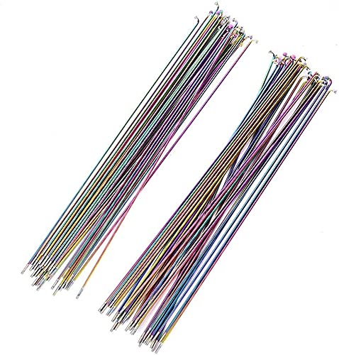 YueJiu Portavoces de Bicicleta Bike Spokes Bicycle Spek Wire Aspirum Pating Rainbow 26 27.5 29 Pulgadas Montaña/Carretera Bike Acero Inoxidable 1 4g 259/261/271/273/291 / 293mm Radios for Bicicletas