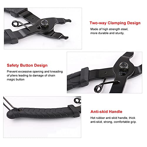 YUEMING Alicate de Cadena, Llave Eslabones de Cadena, 2 en 1 Bike Chain Tool Cadena de Bicicleta Quick Link Open Close Tool, Compatible con Todas Las Cadenas de Velocidad Reparación